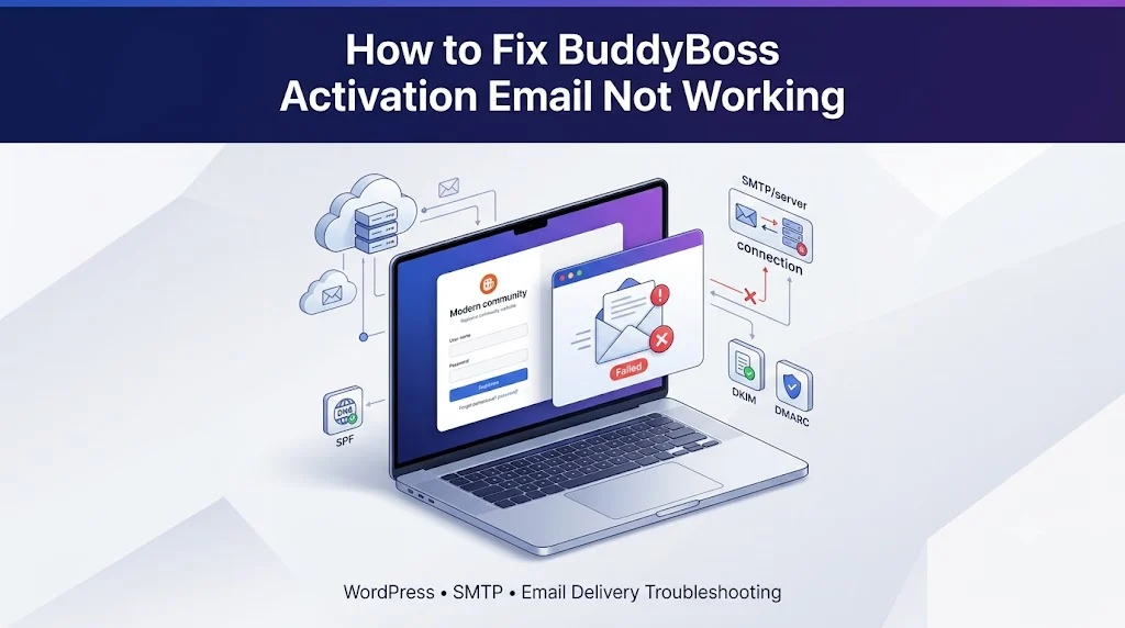 buddyboss activation email not working