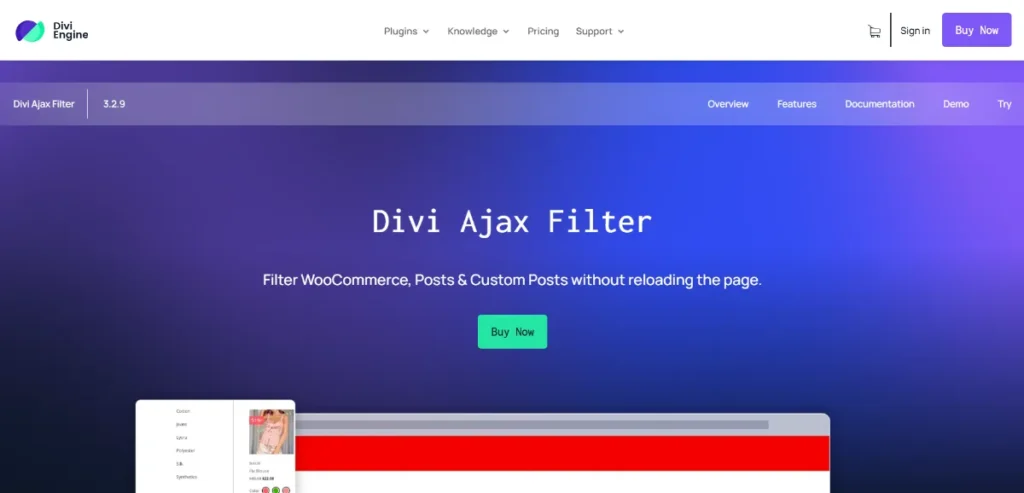 Divi Ajax Filters