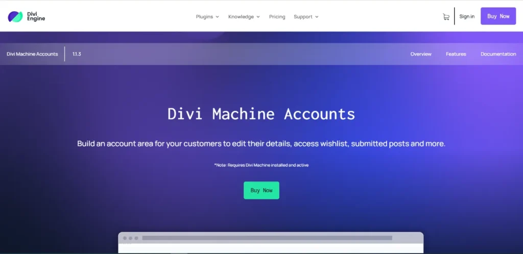 Divi Machine Accounts