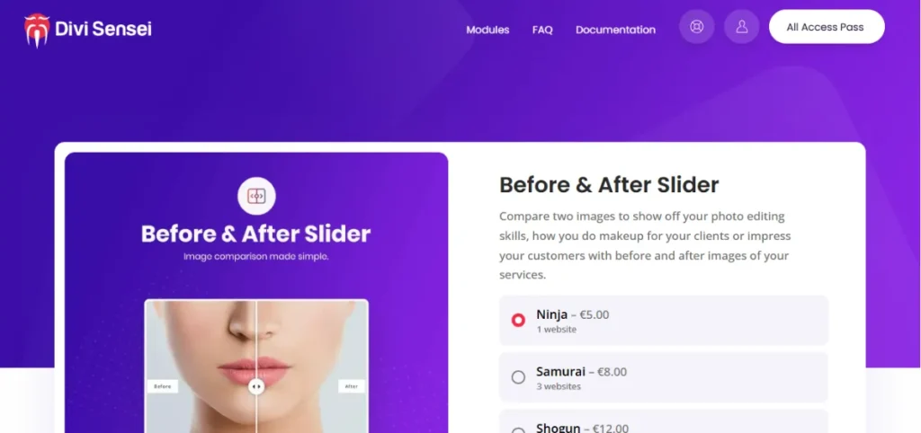 Divi Sensei Before After Slider