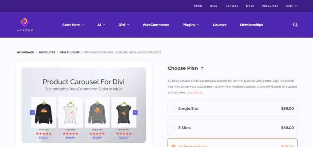 Product Carousel for Divi and WooCommerce