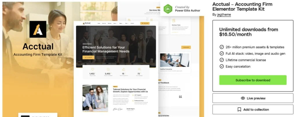 Acctual – Accounting Firm Elementor Template Kit