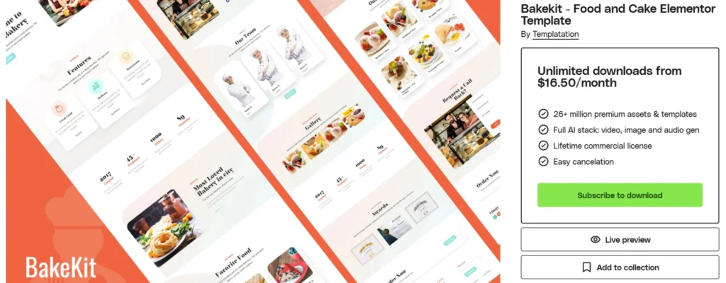 Bakekit – Cake Elementor Template Kit