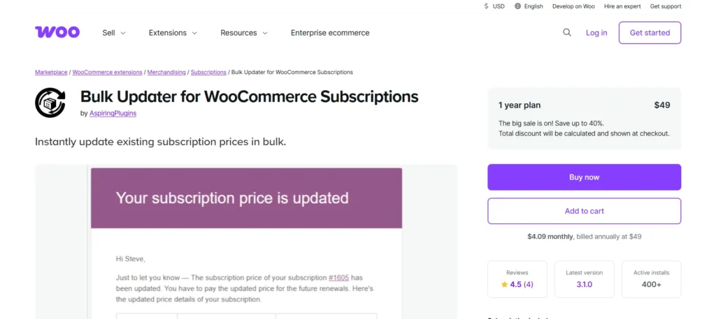 Bulk Updater for WooCommerce Subscriptions