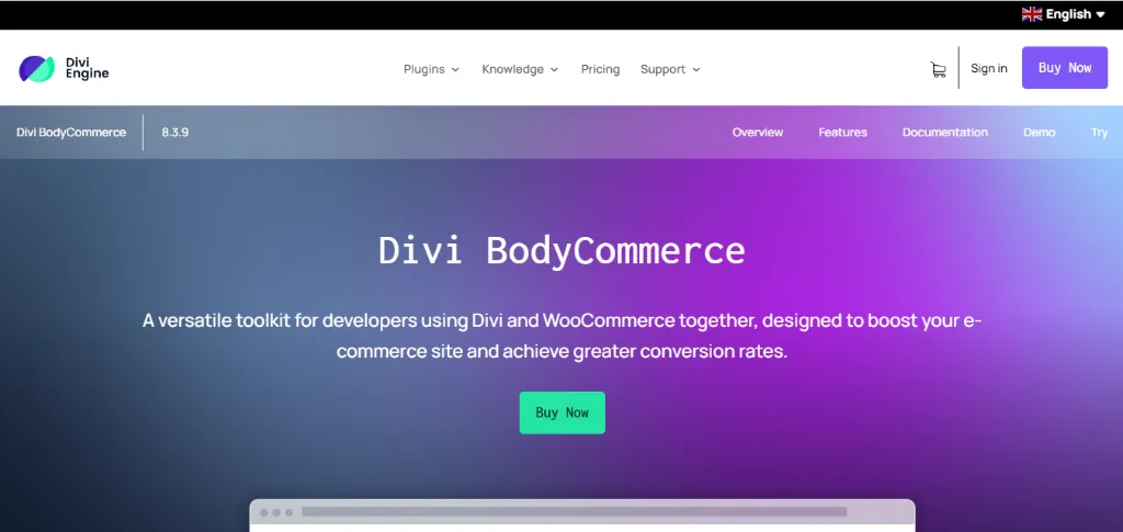 Divi BodyCommerce