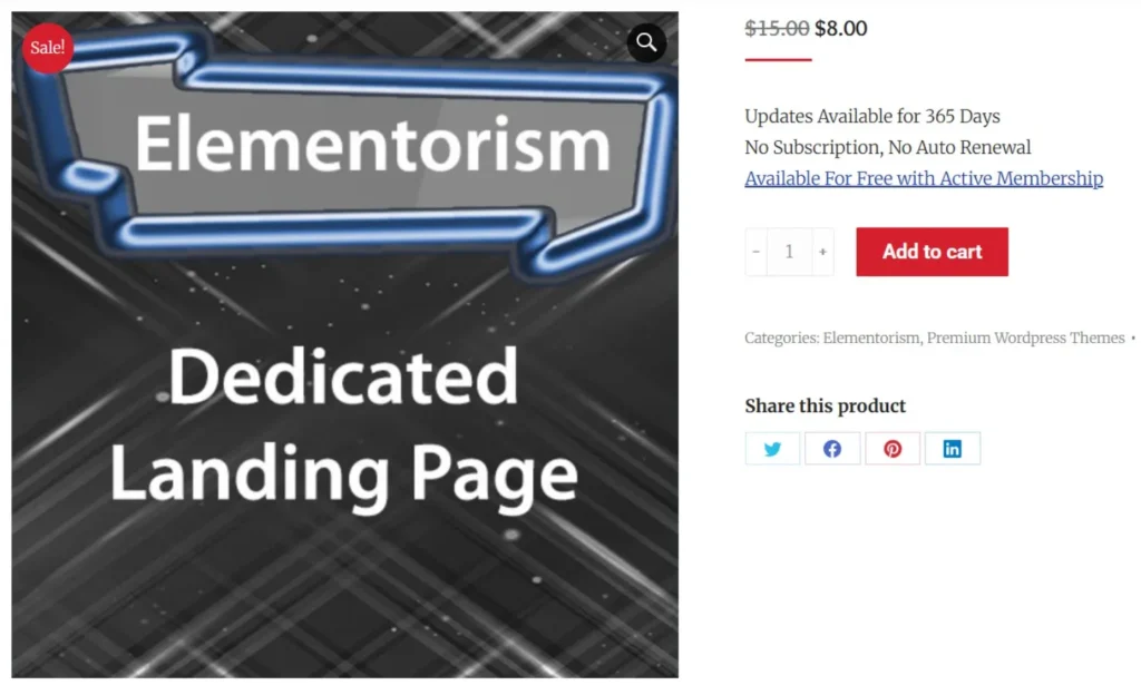 Elementorism Dedicated Landing Page