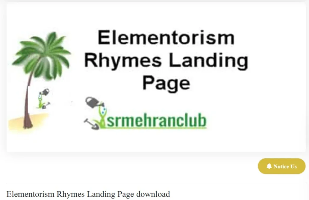 Elementorism Rhymes Landing Page