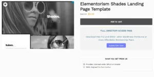 Elementorism Shades Landing Page