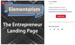 Elementorism The Entrepreneur Landing Page