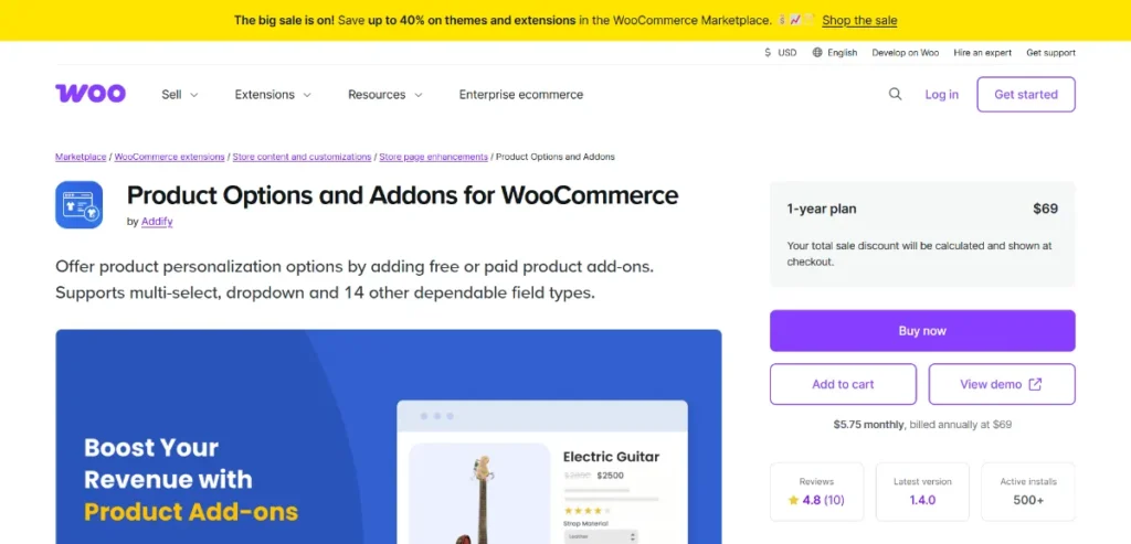 Extra Product Options & Add-Ons for WooCommerce