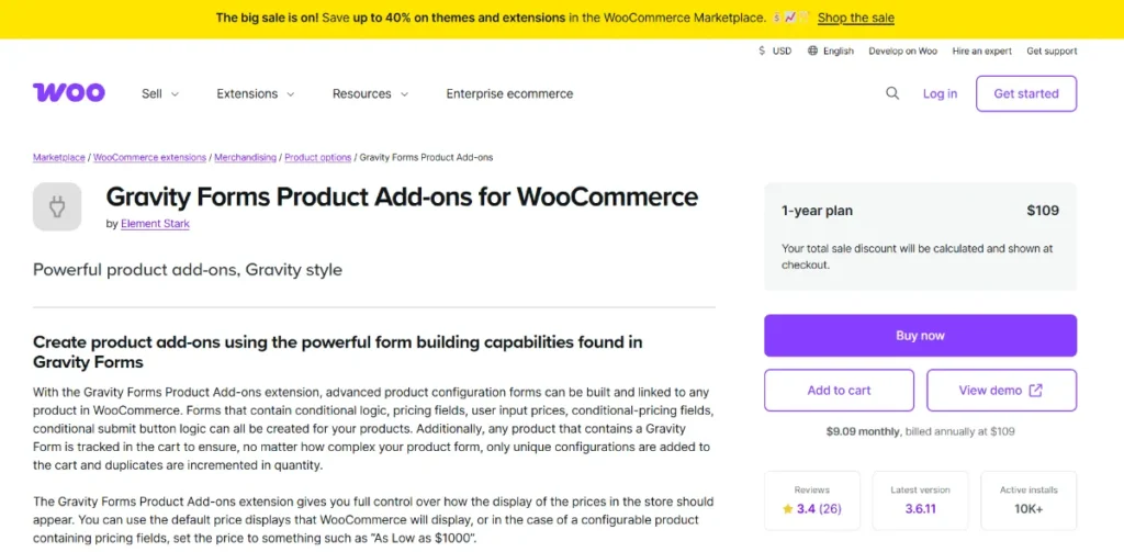 Gravity Forms Product Add-Ons for WooCommerce