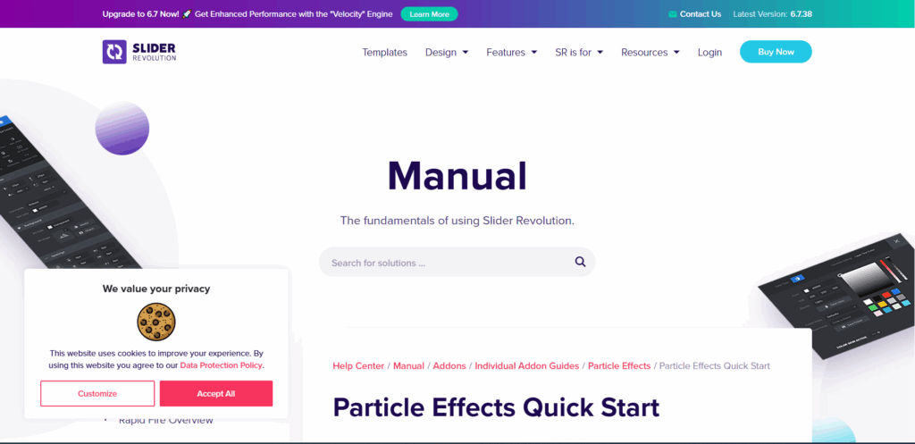 Slider Revolution Particles Effect