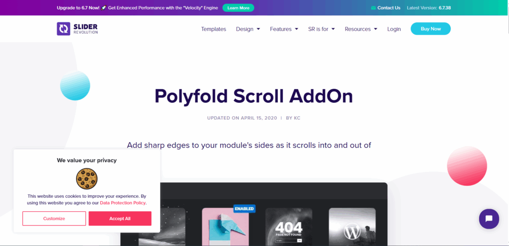 Slider Revolution Polyfold Scroll Effect