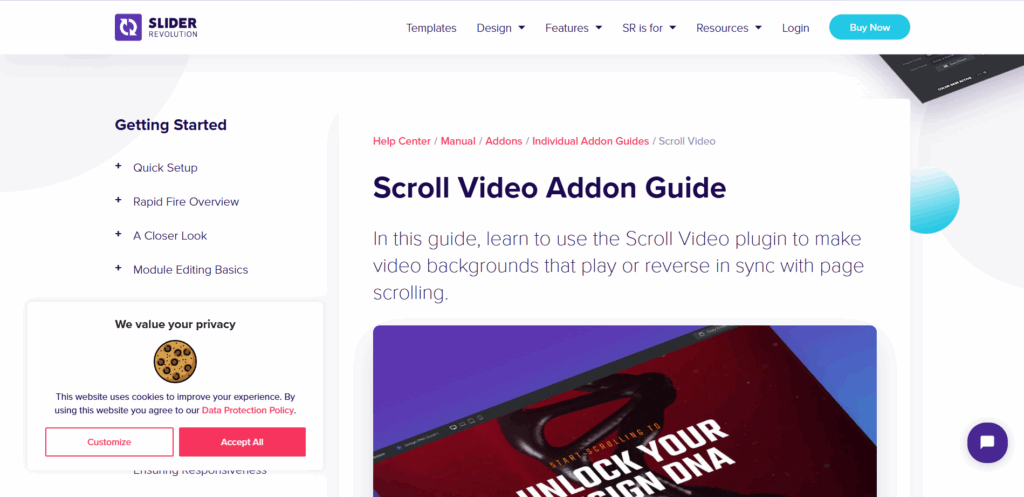 Slider Revolution Scroll Video Add-On