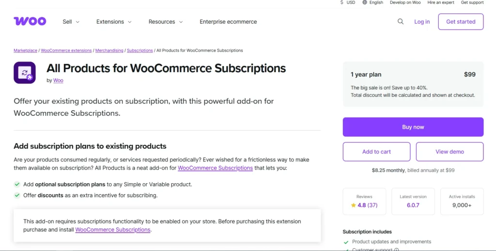 WooCommerce All Products for Subscriptions