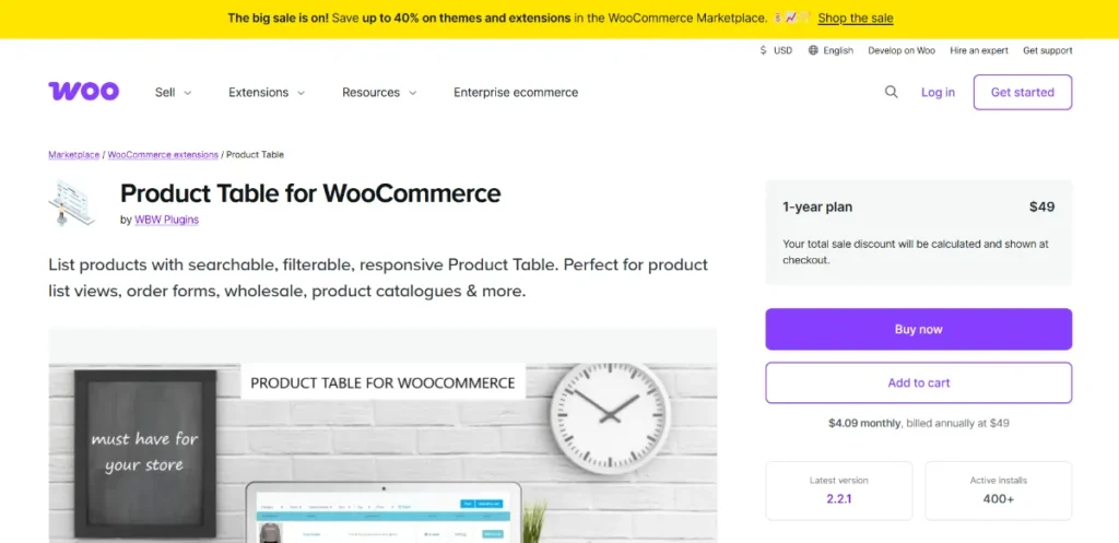 WooCommerce Product Table