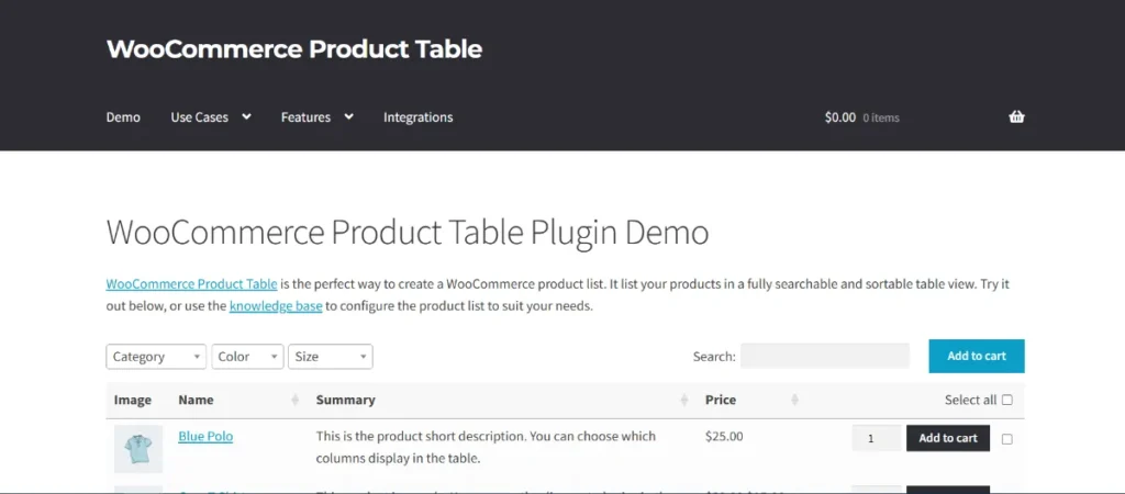 WooCommerce Product Table PRO