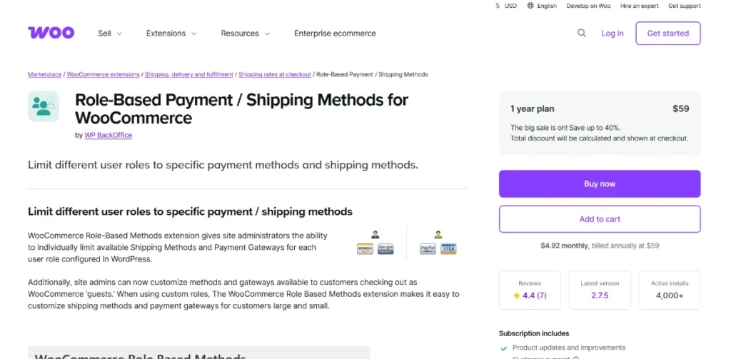 WooCommerce Role-Based Payment - Shipping Methods