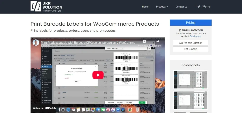 Barcode Label Printing for WooCommerce and others plugins