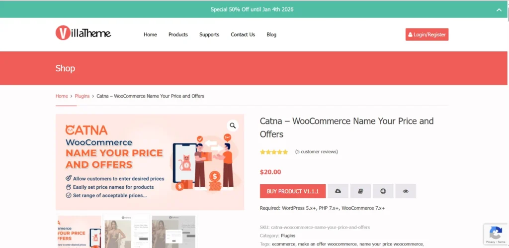 Catna – WooCommerce Name Your Price and Offers