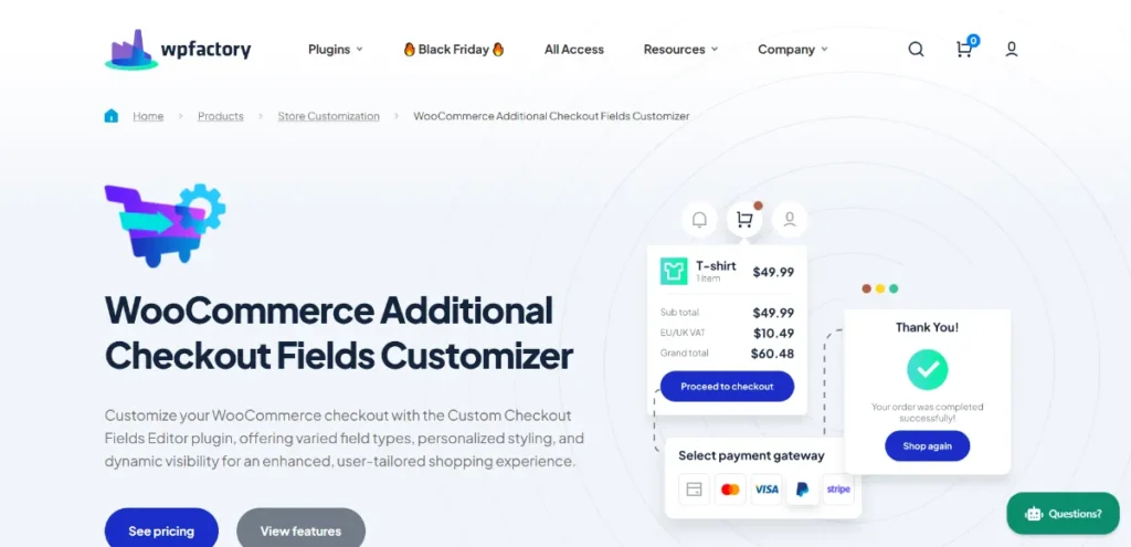 Custom Checkout Fields for WooCommerce Pro