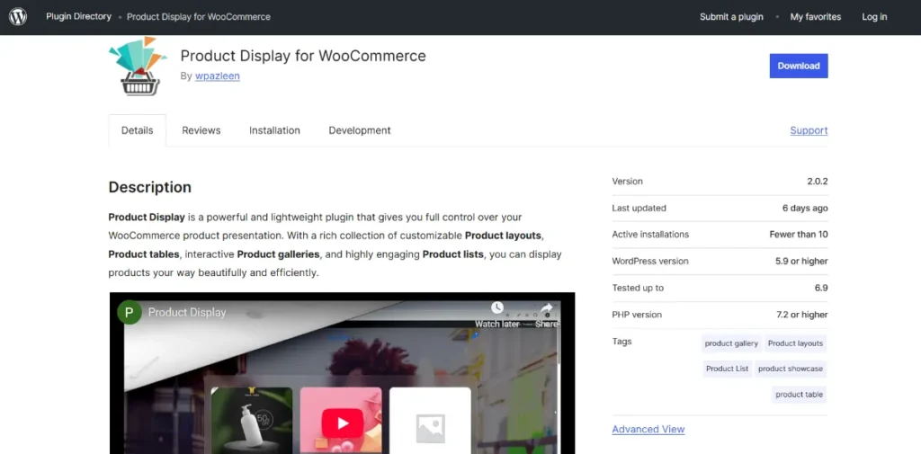 Display Product for WooCommerce
