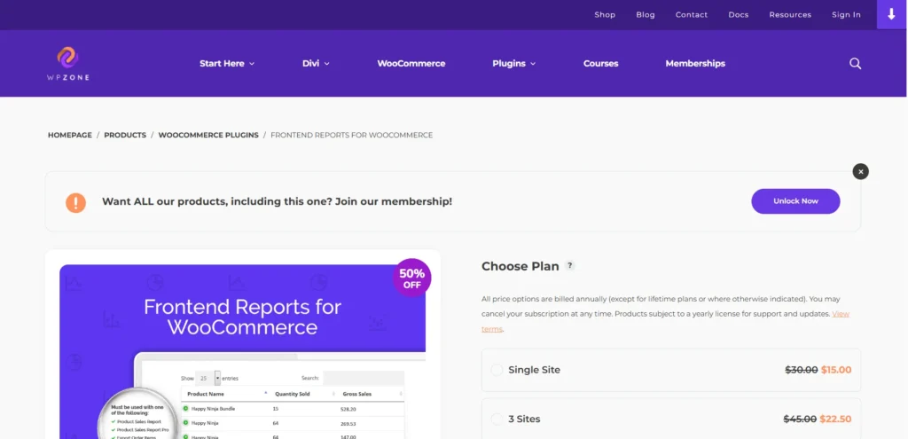 Frontend Reports for WooCommerce