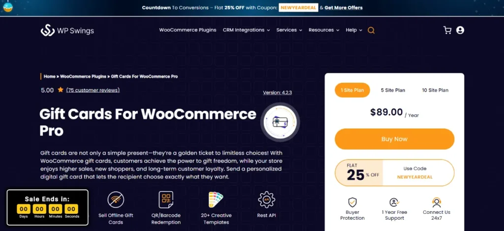 Gift Cards For WooCommerce Pro