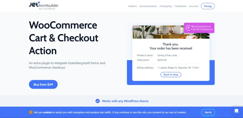 JetFormBuilder WooCommerce Cart & Checkout Action