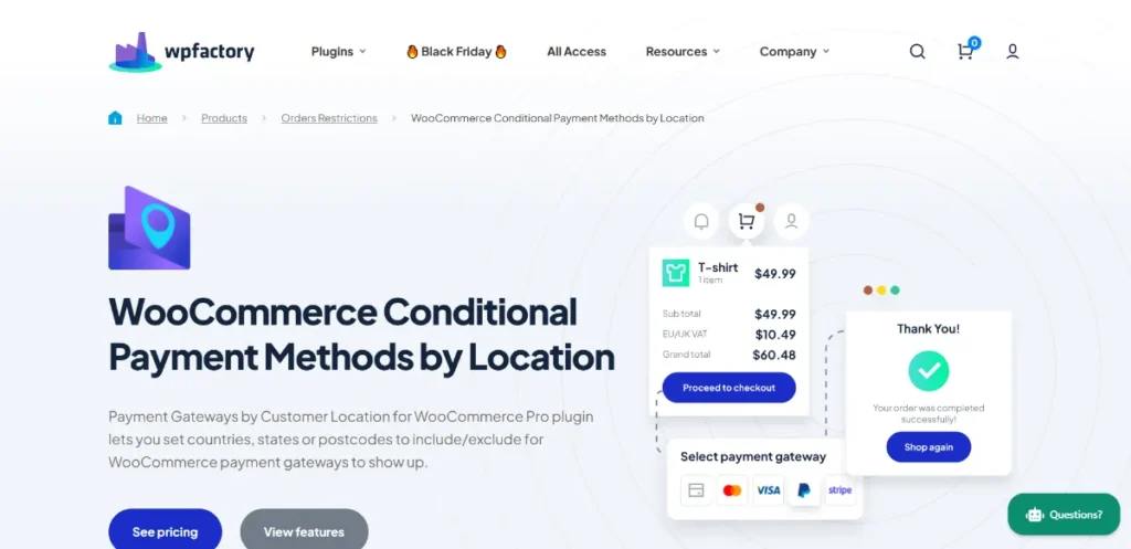 Payment Gateways by Customer Location for WooCommerce Pro