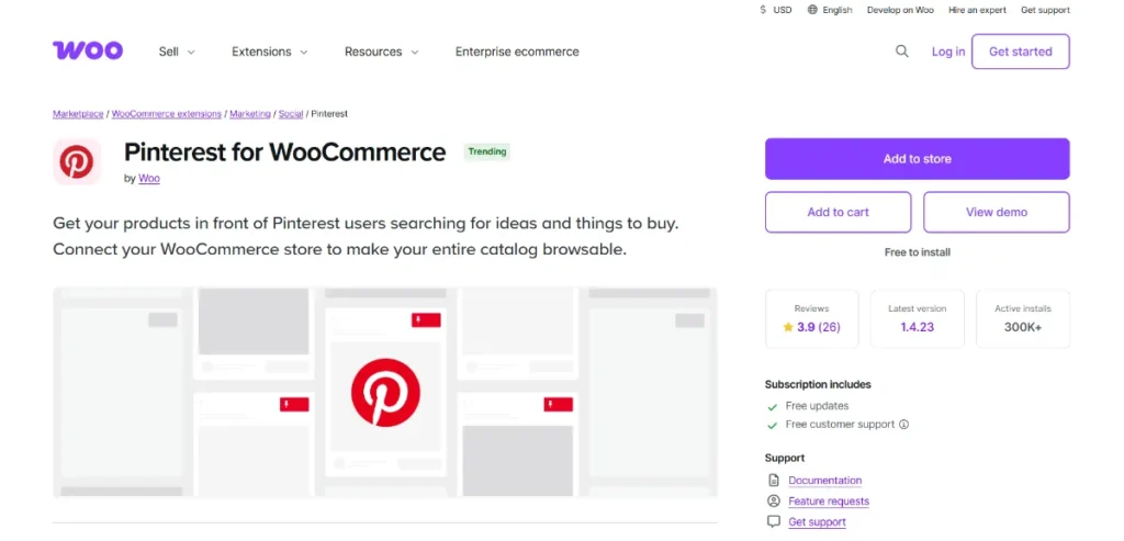 Pinterest for WooCommerce
