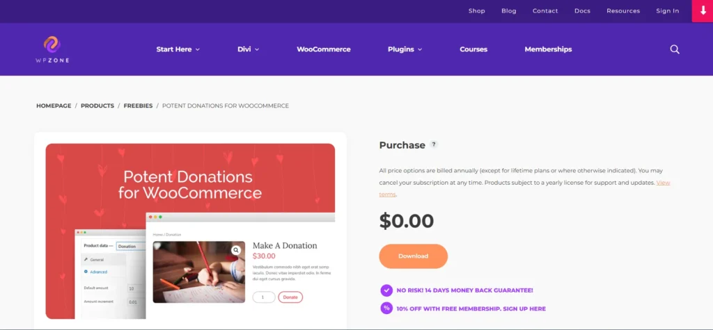 Potent Donations for WooCommerce