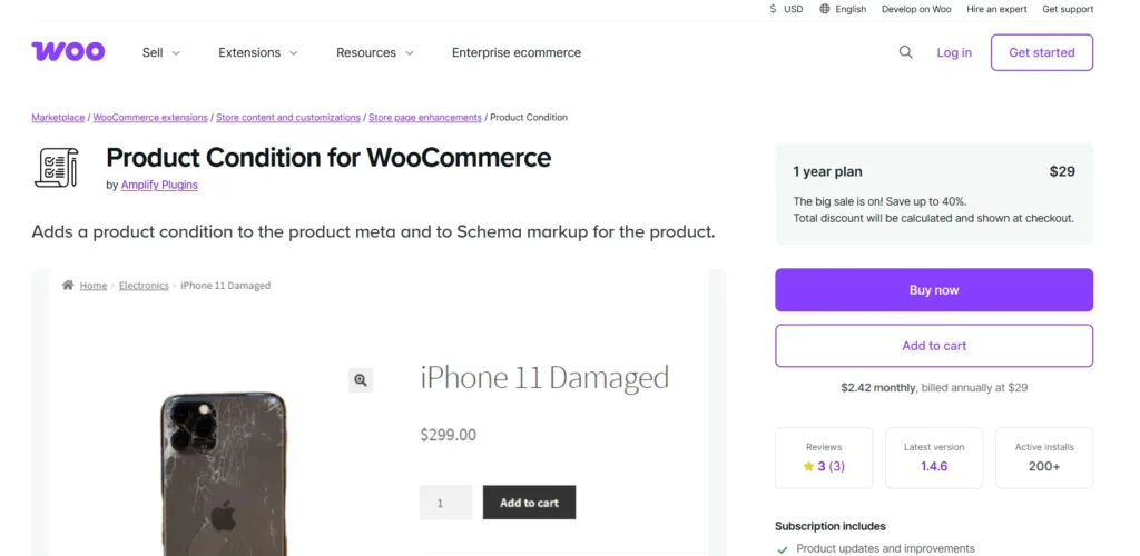 Product Condition for WooCommerce