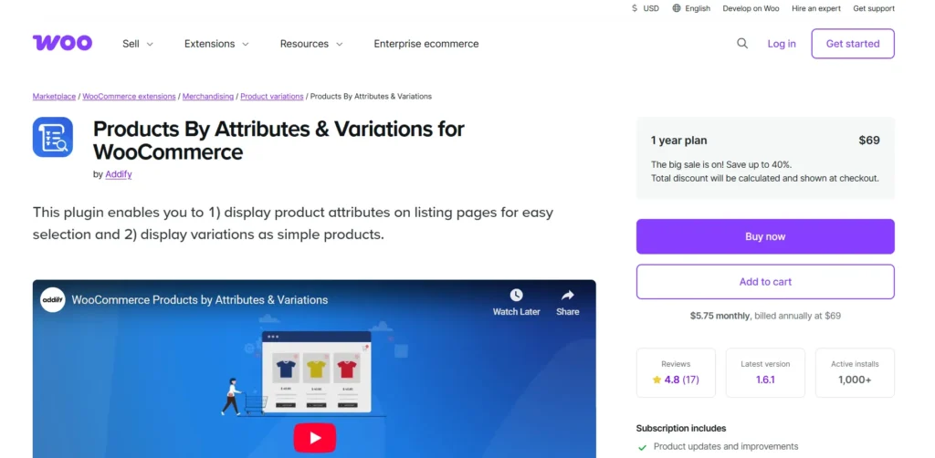 Products By Attributes & Variations for WooCommerce