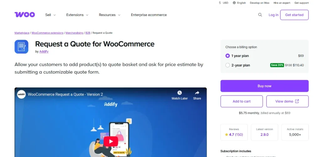 Request a Quote for WooCommerce