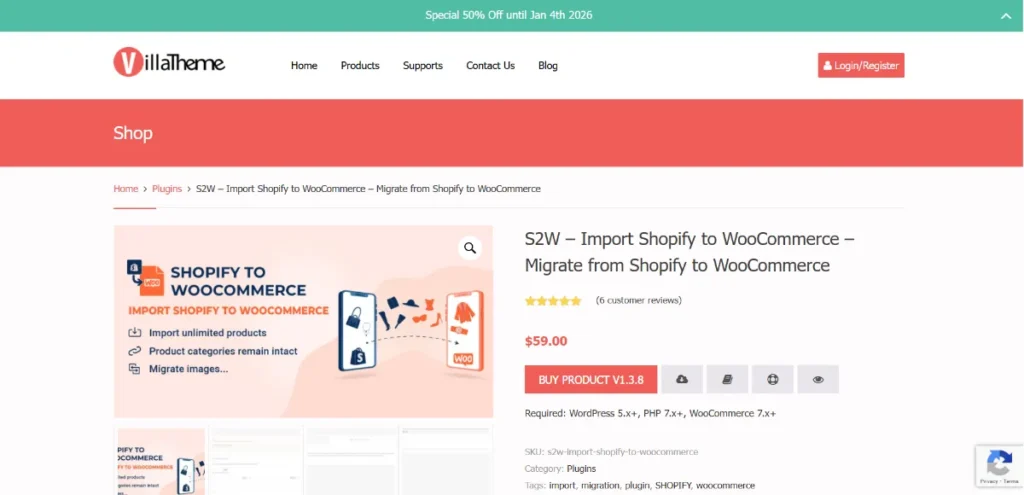 S2W – Import Shopify to WooCommerce Premium
