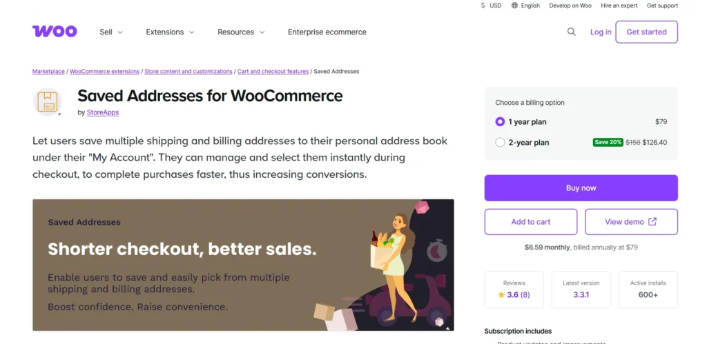 Saved Addresses For WooCommerce