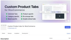 TabWoo – Extra Tabs Plugin for WooCommerce