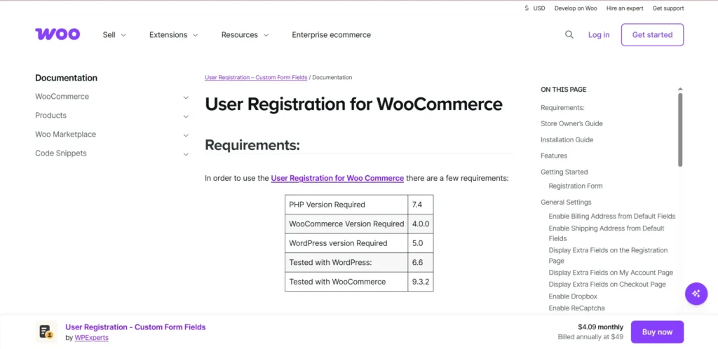 User Registration WooCommerce