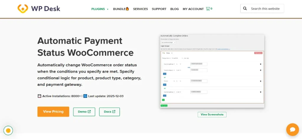 WooCommerce Automatic Payment Status