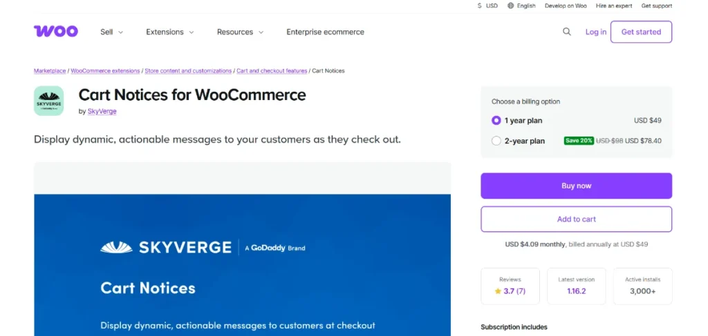 WooCommerce Cart Notices