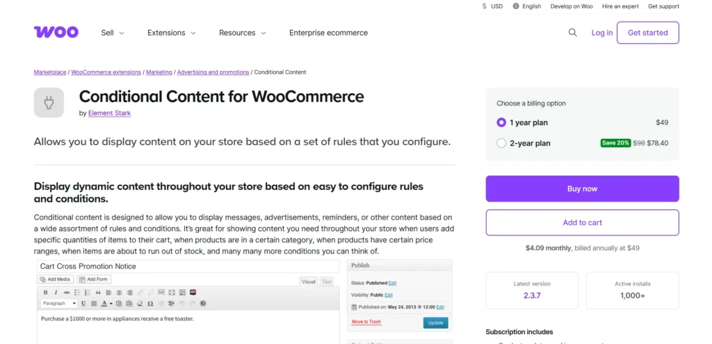 WooCommerce Conditional Content