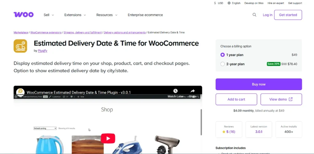 WooCommerce Estimated Shipping Date Per Product