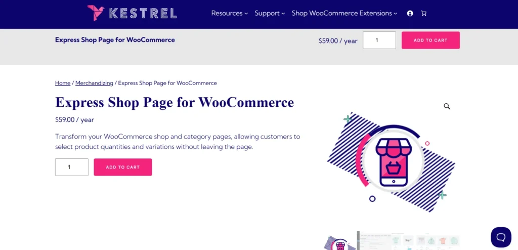 WooCommerce Express Shop Page