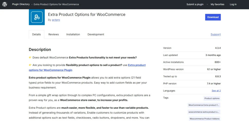 WooCommerce Extra Product Options Pro