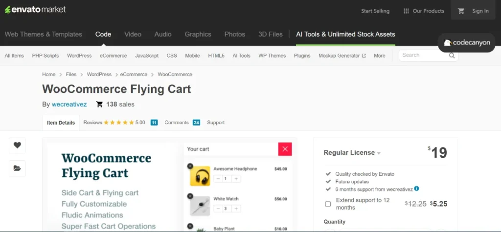 WooCommerce Flying Cart