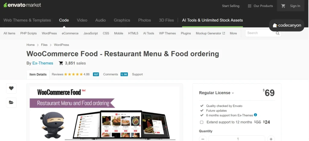 WooCommerce Food Menu