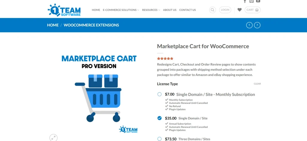 WooCommerce Marketplace Cart