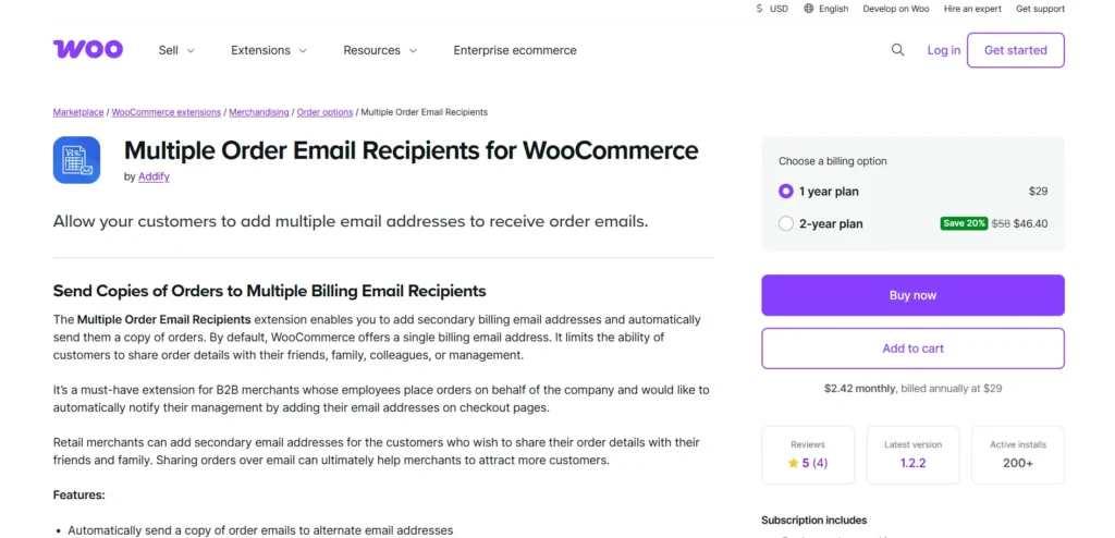 WooCommerce Multiple Email Recipients