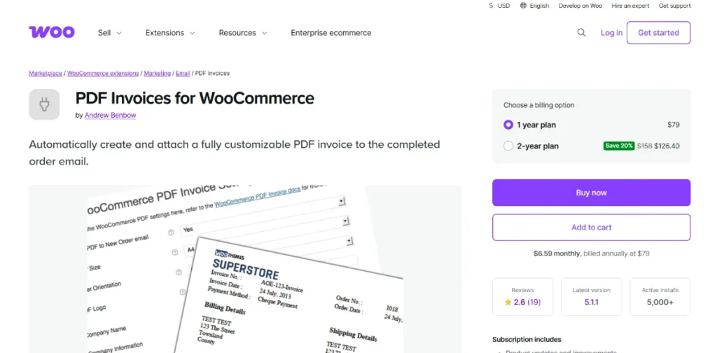 WooCommerce PDF Invoices